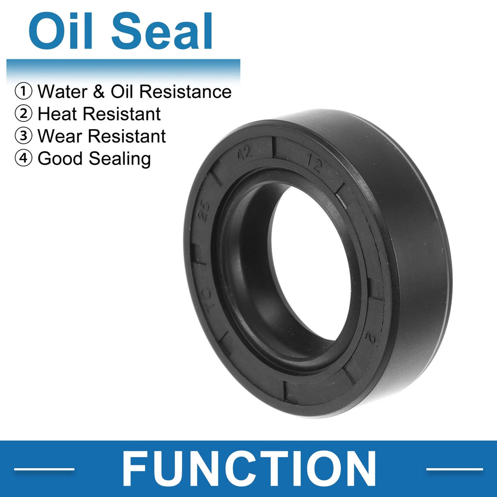 Set of 5 Oil Seal Ring for Rotary Shaft 25x42x12mm Nitrile Rubber