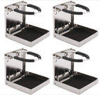 Set of 4 Adjustable Stainless Steel Folding Drink Cup Holders for Boat RV