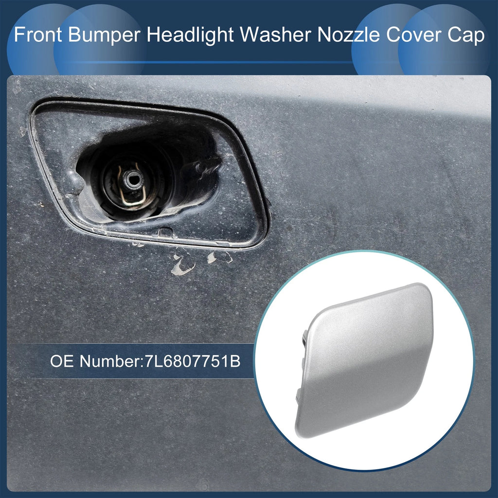 Front Left Washer Nozzle Cover Cap for Volkswagen Touareg (2007–2010) Silver Tone