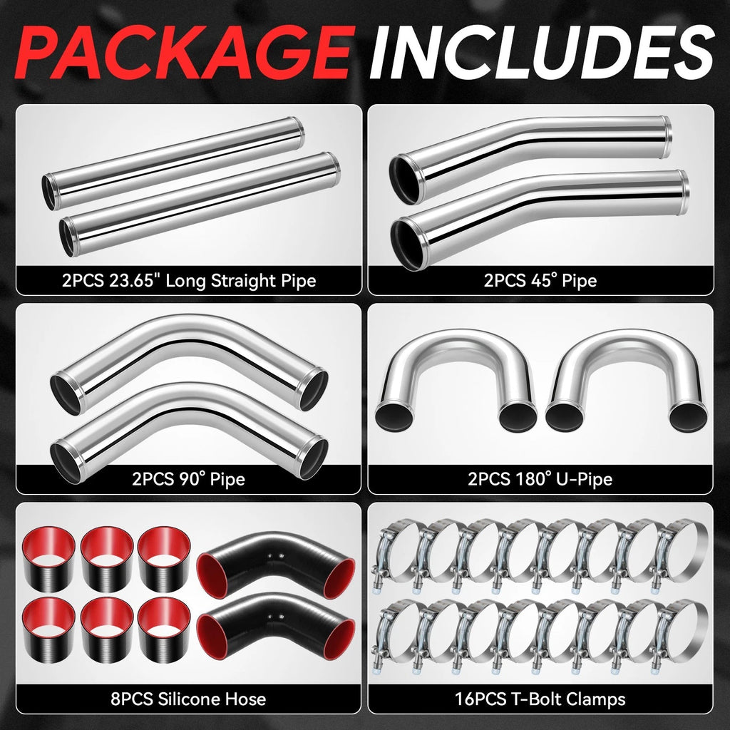 180 Degree U-Bend 3"OD Aluminum Intercooler Pipe for Turbo