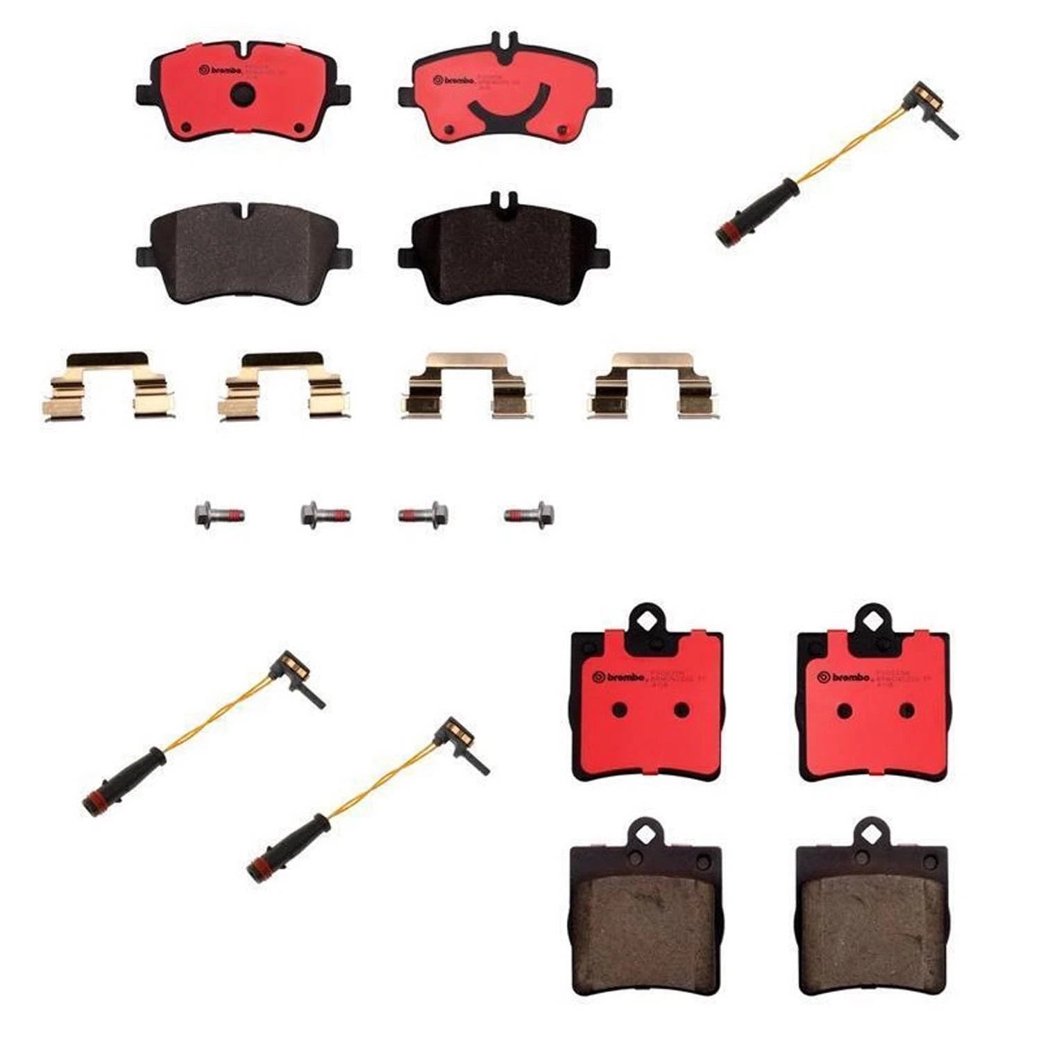 Set of 4 Brembo Ceramic Brake Pads with Sensors for MB W203 S203 C240 (2001–2007)