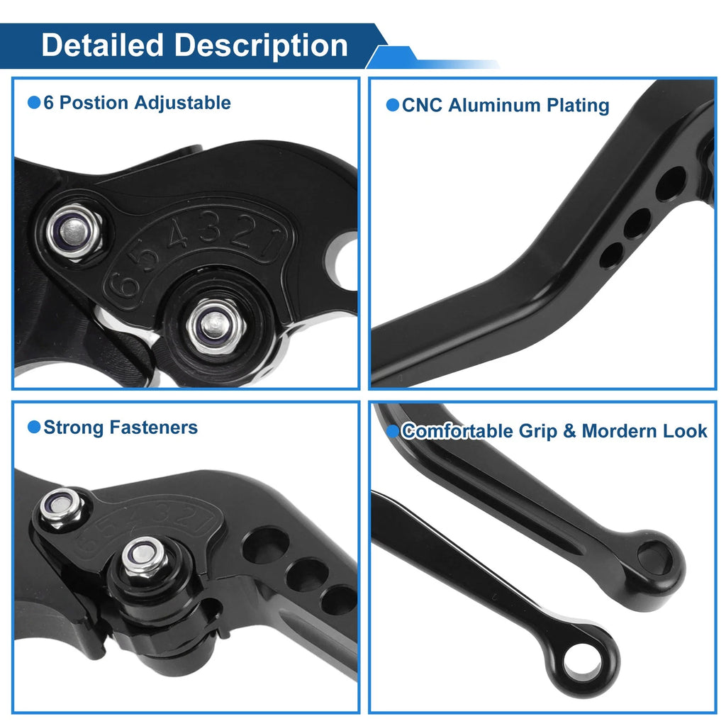 Adjustable Short Brake Clutch Levers for BMW R Nine T (2014–2016) - Black
