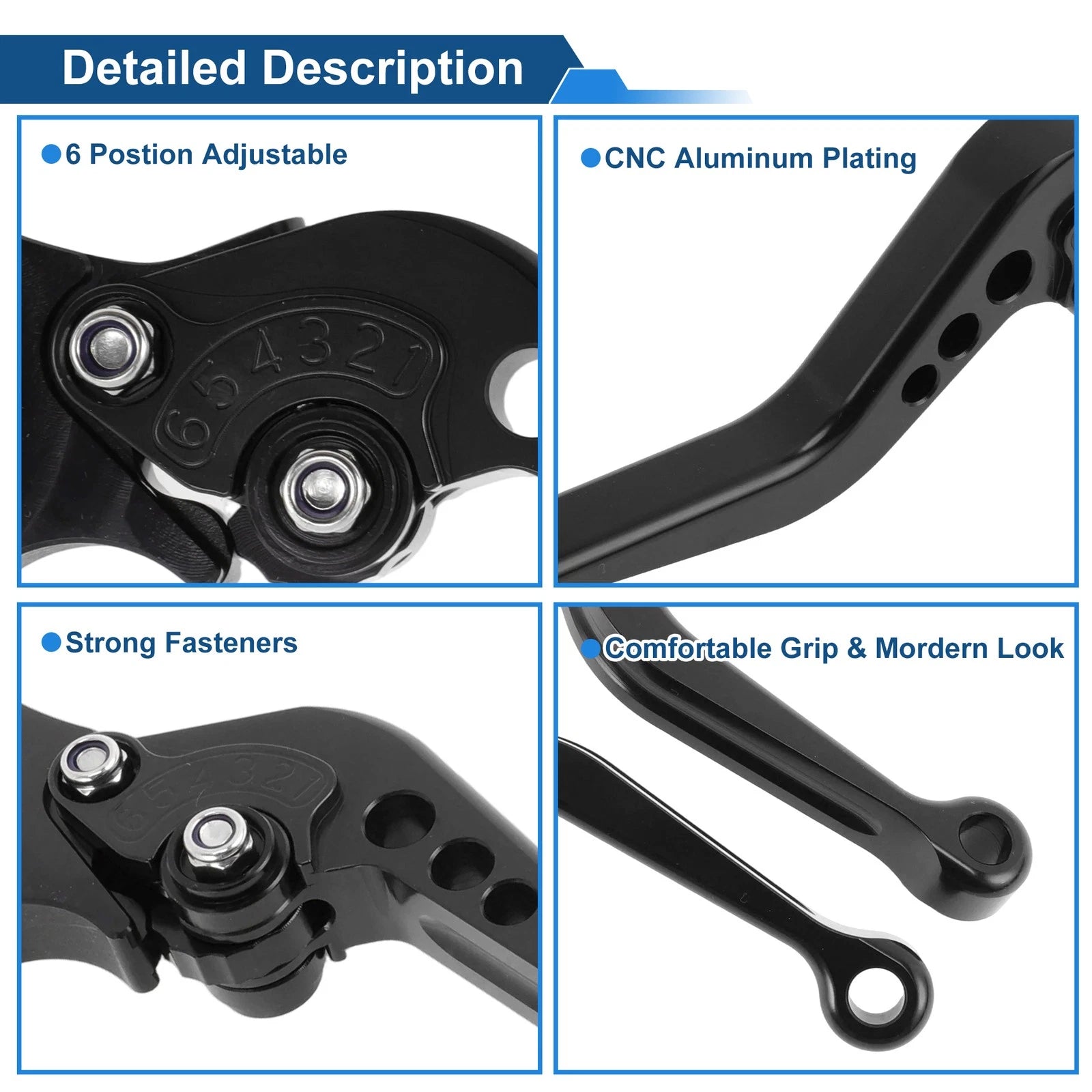 Adjustable Short Brake Clutch Levers for BMW R Nine T (2014–2016) - Black