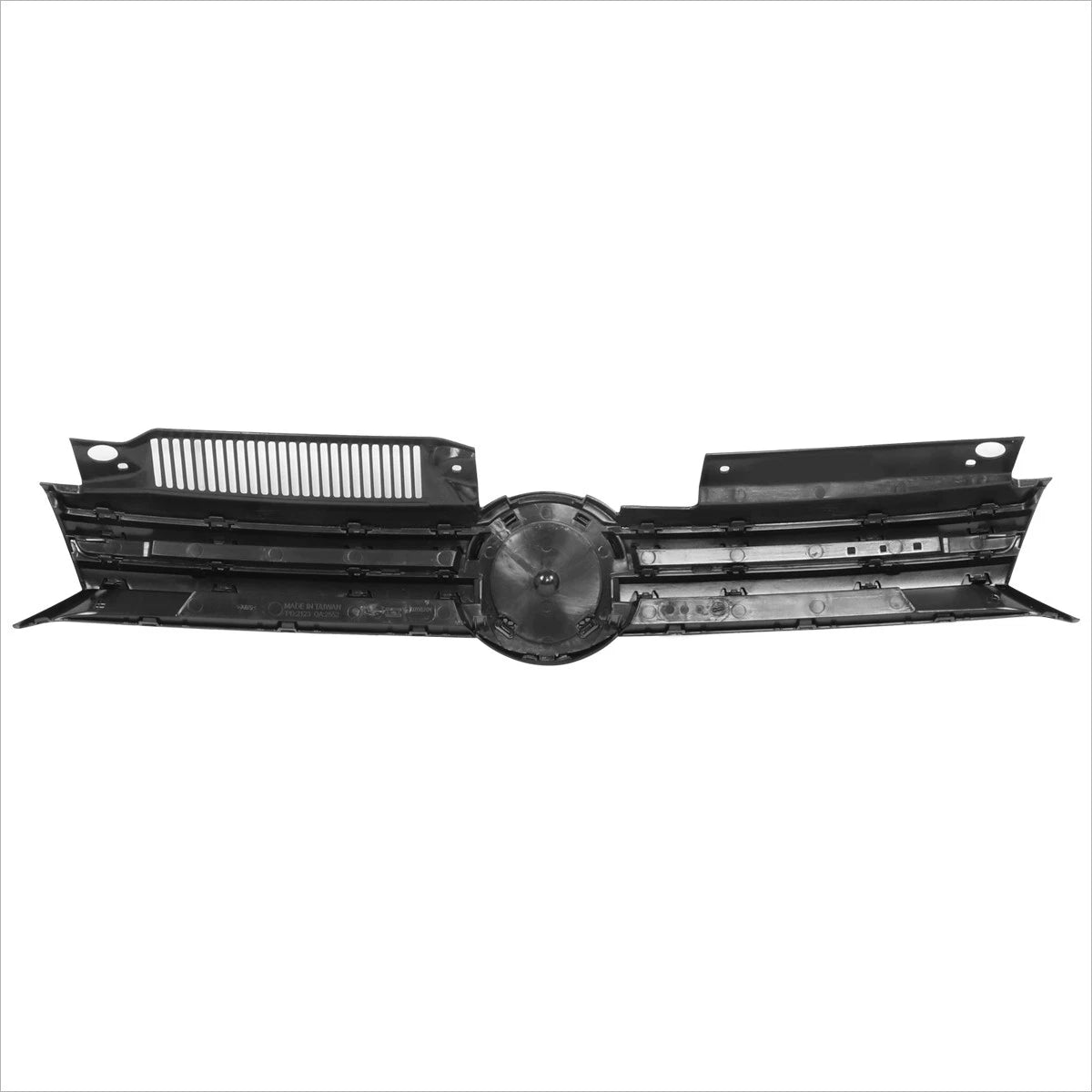 Horizontal Slats Front Hood Grille for VW Golf (2010–2014) w/Badge Slot, Black Moulding