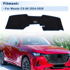 Dash Cover for Mazda CX-60 (2024–2026) Flannel Black with Blue Edge