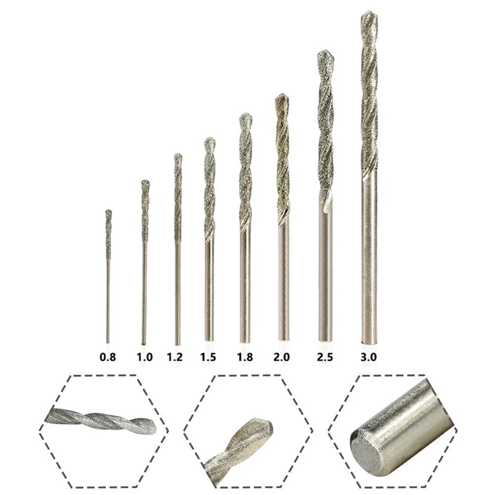 8-Piece HSS Diamond Coated Drill Bits Kit for Power Tools