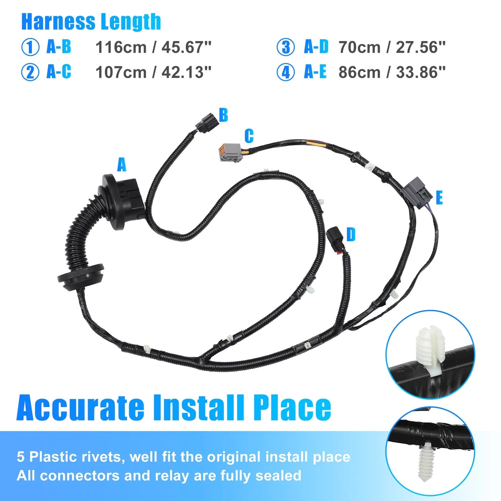 Rear Right Door Harness w/Connector for Ford F150 (2009–2014) NO.9L3Z14630CAA