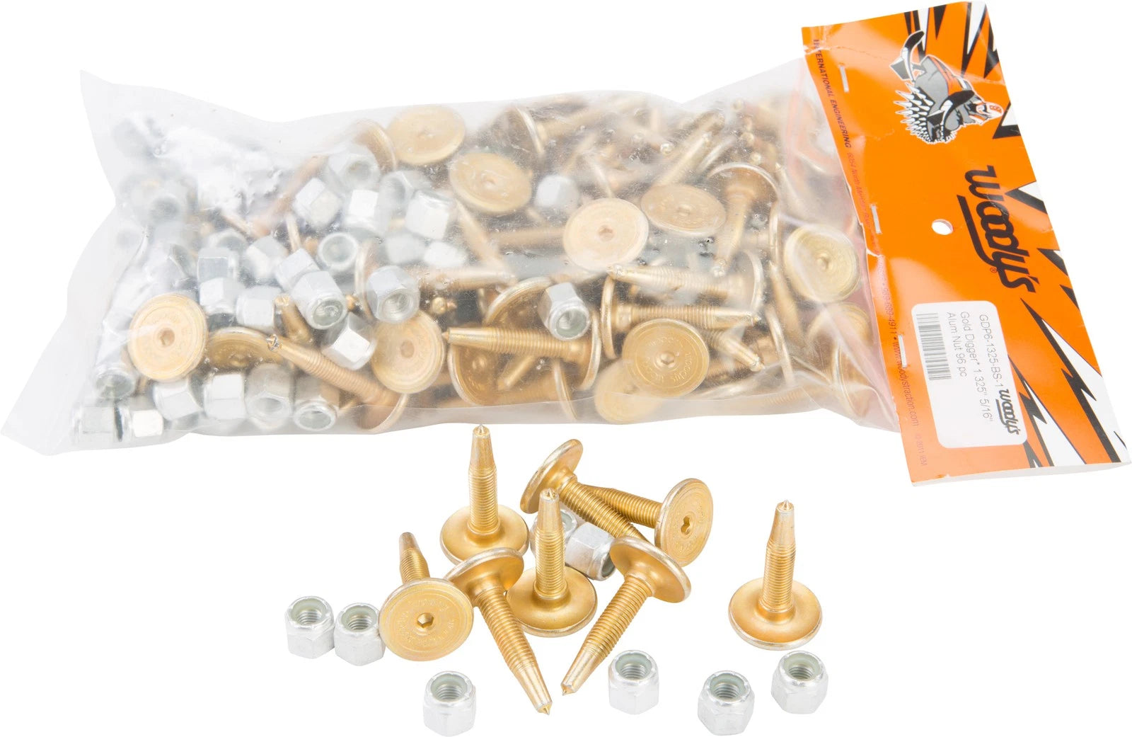 96 Pack WOODYS Gold Digger Carbide Studs 1.325 Inch for Snow Tracks
