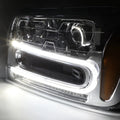 LED DRL Pair for Chevy Trailblazer (2002–2009) Chrome Amber Projector Headlight