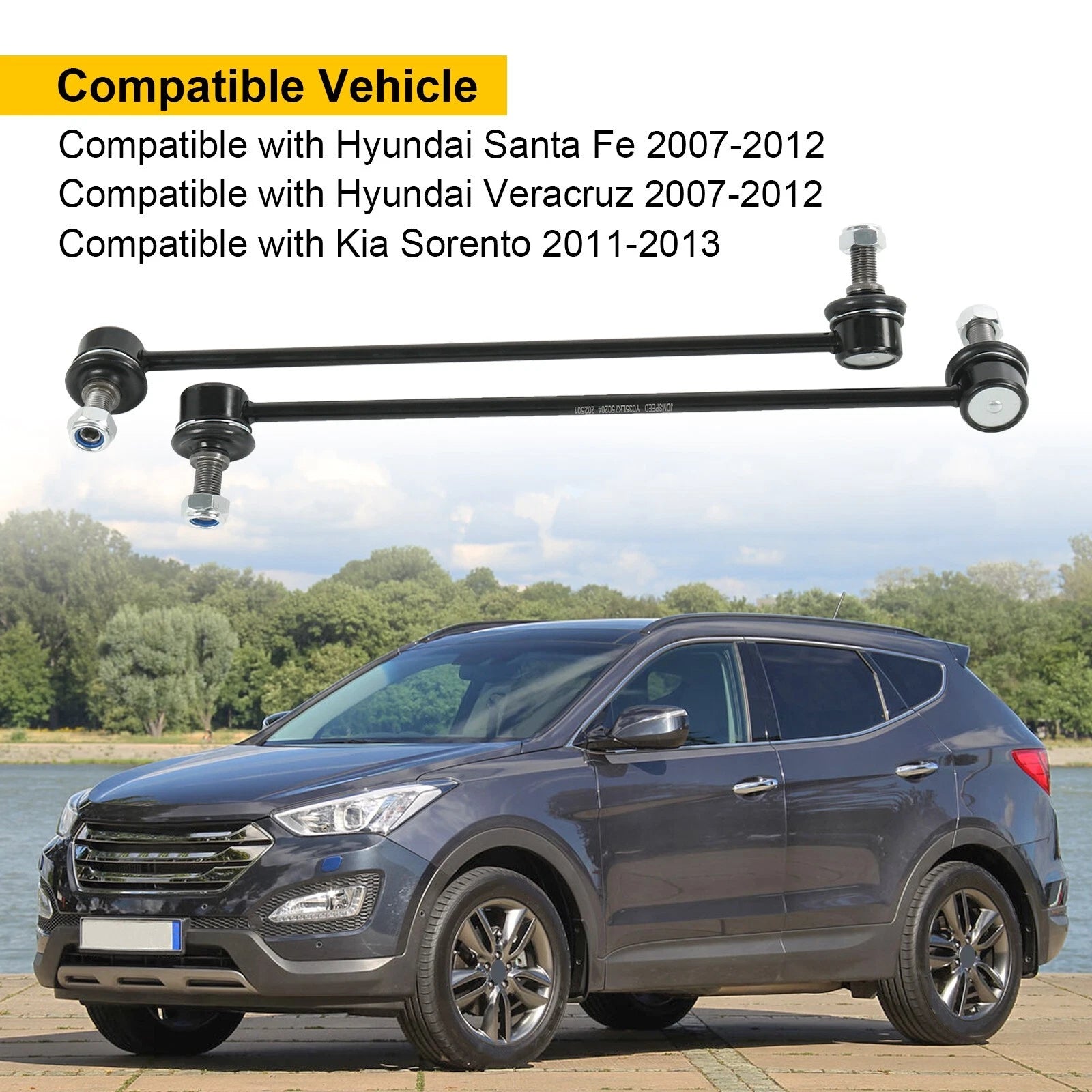 Set of 2 Front Sway Bar Links for Hyundai Santa Fe Veracruz Kia Sorento (2007–2012)