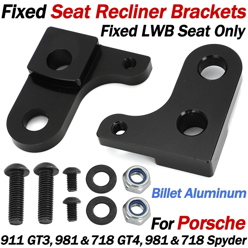Fixed LWB Seat Recliner Brackets for Porsche 918, 911 GT3, 981, 718 GT4/Spyder