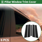 6 Pcs Door Pillar Window Trim for BMW X1 (2009–2015) Black
