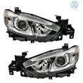 Set of 2 Halogen Projector Headlights for Mazda 6 (2014–2017) Black Housing