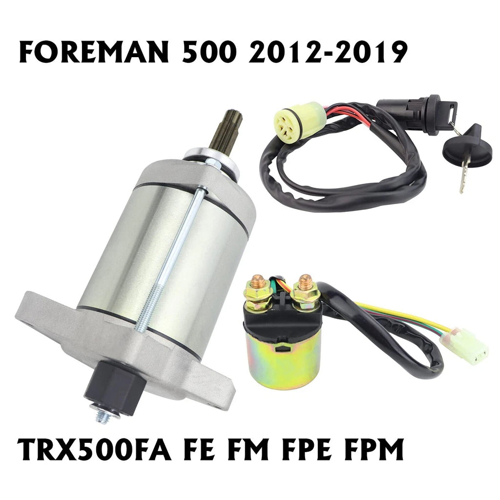 Starter Motor for Honda Foreman 500 TRX500FPE (2012–2013) with Relay & Key Switch