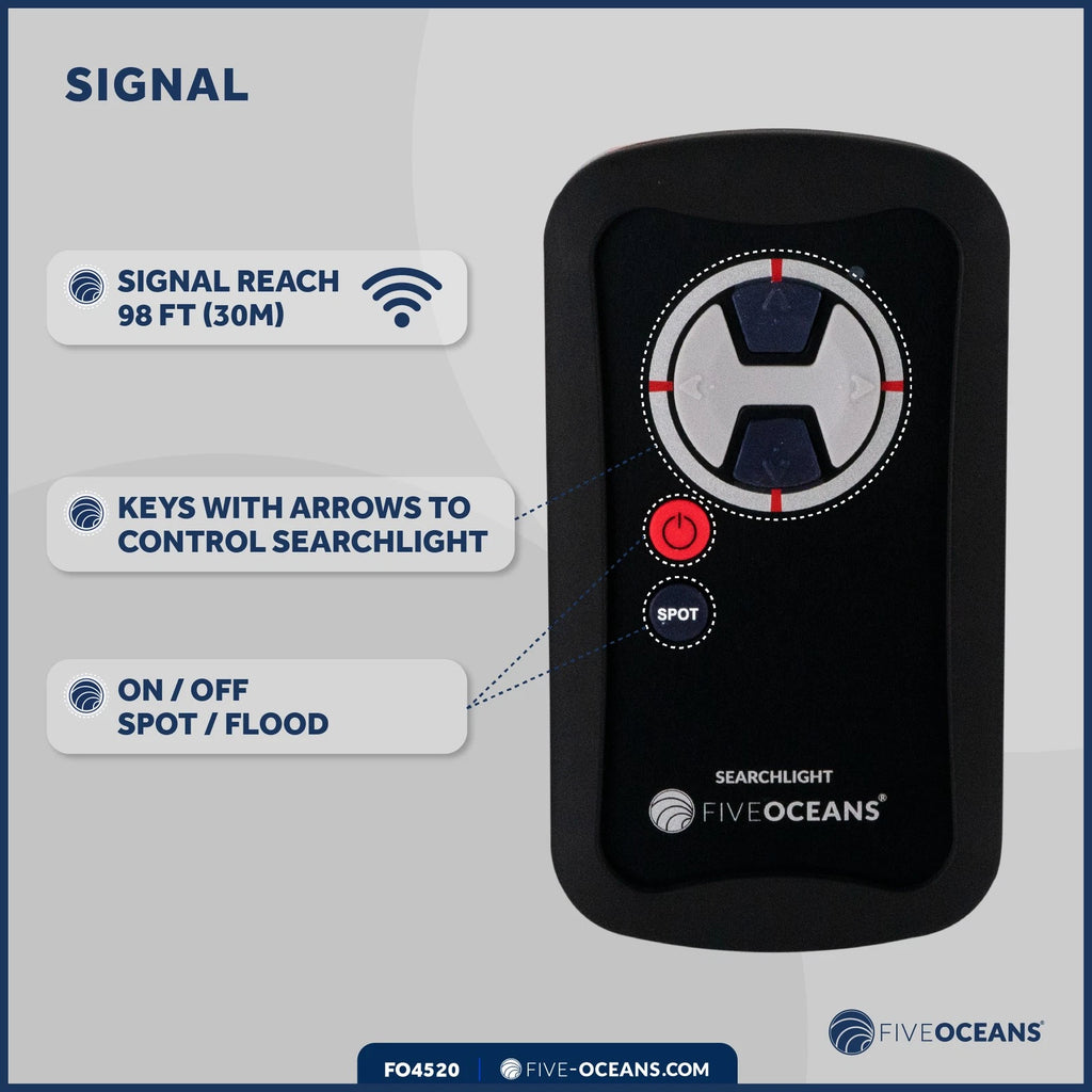 Wireless Bridge Remote for Marine Boat Spotlight FO-4519 (12V, Waterproof)