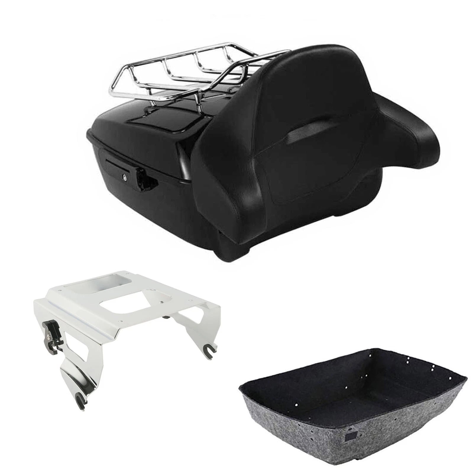 Trunk Luggage Backrest Solo Mount Rack for Harley Touring (2009–2013)