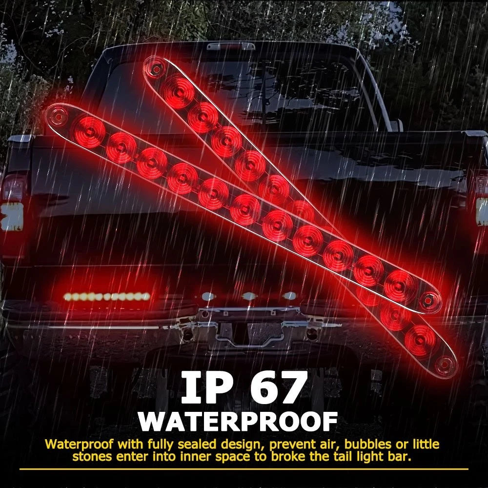 Pair 15" LED Trailer Truck Light Bar Stop Turn Tail Brake Lamp Strip