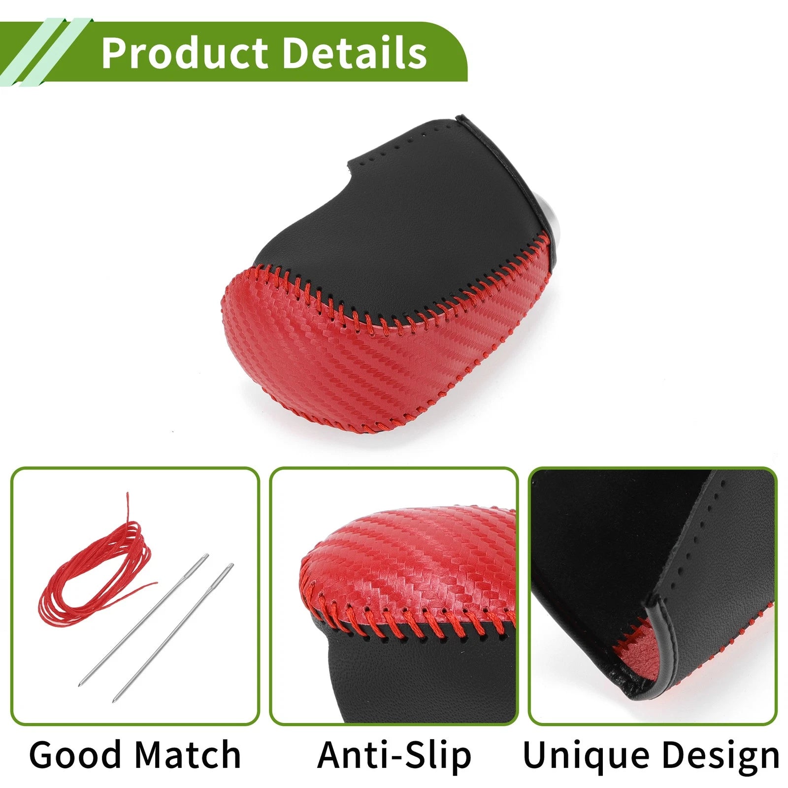 Gear Shift Knob Cover for Nissan Altima (2013–2018) Red Carbon Fiber