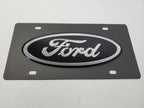 Tactical Metal Vanity License Plate Blacked Out Ford Emblem for F150 (2004–2020)