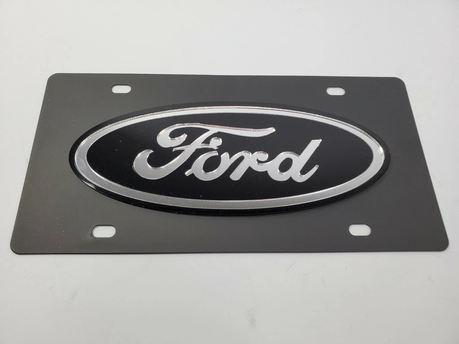 Tactical Metal Vanity License Plate Blacked Out Ford Emblem for F150 (2004–2020)
