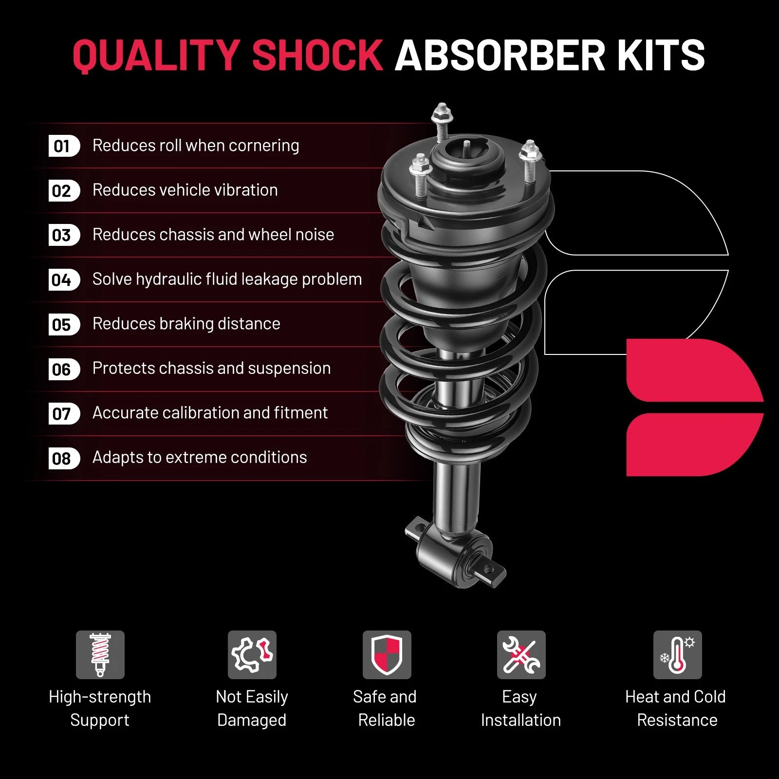 Front & Rear Shocks Struts Kit for Chevrolet Silverado 1500 (2007-2013)