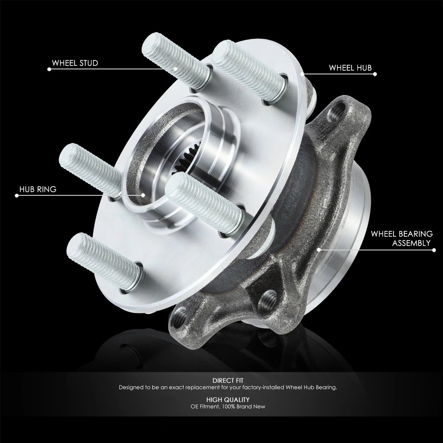 Front Left Right Wheel Bearing & Hub for Lexus CT200h Toyota Prius Plug-In (2010–2017)