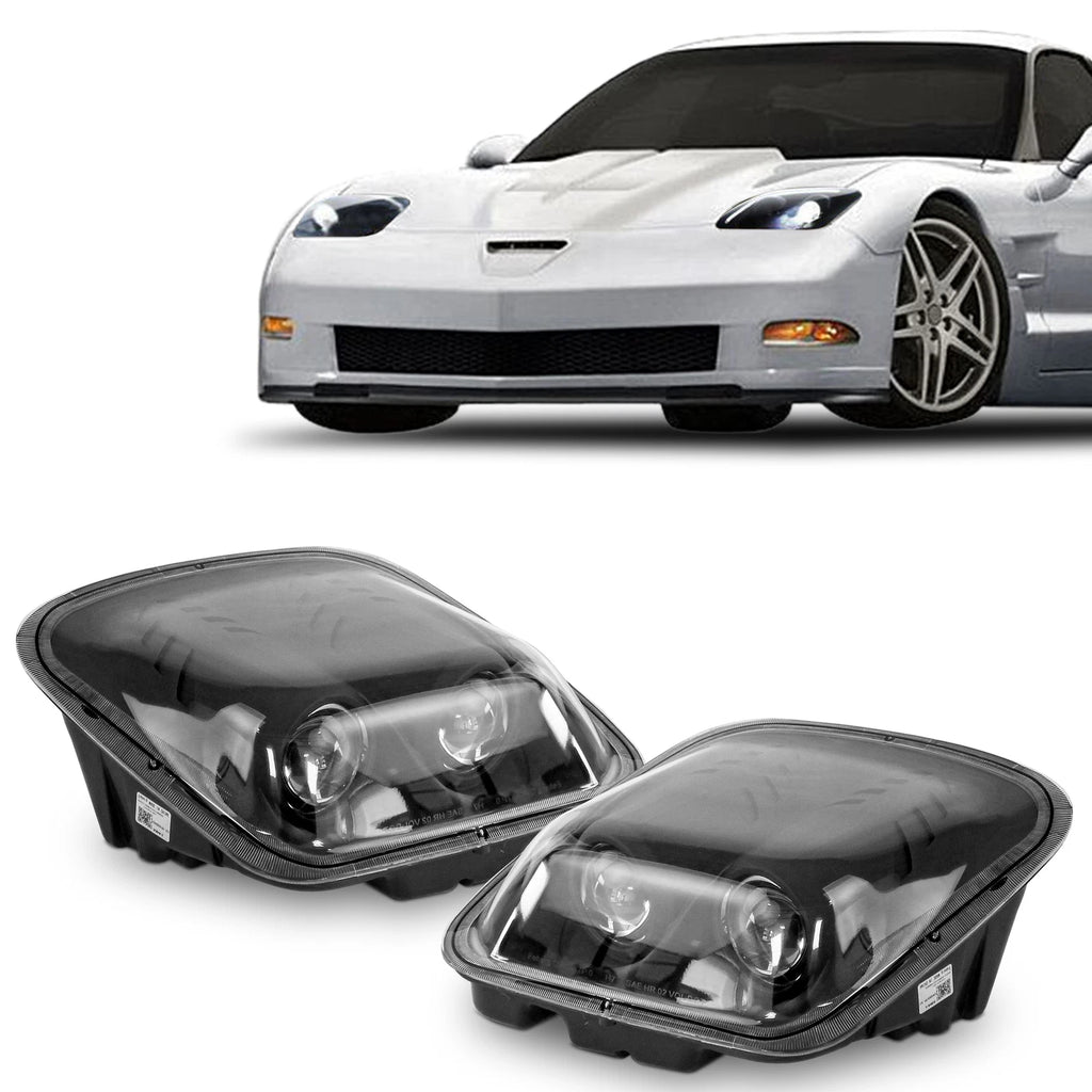 Projector Matte Black Headlights for Chevy Corvette (1997–2004)