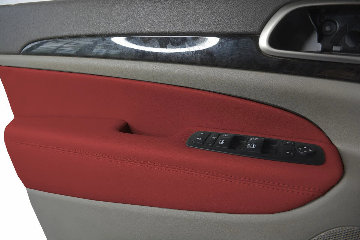 Front Insert Door Panel Cover Leather for Jeep Grand Cherokee (2011–2019) Red