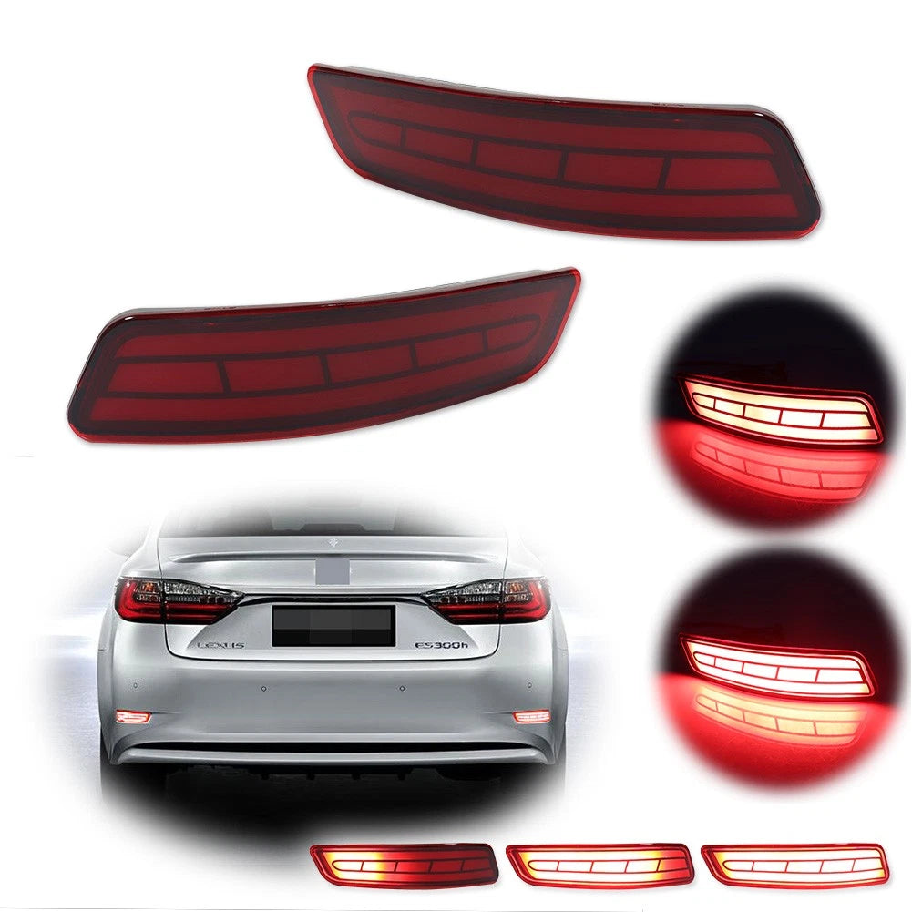 LED Rear Bumper Reflector Marker Brake Lights for Lexus GS ES (2013–2018)
