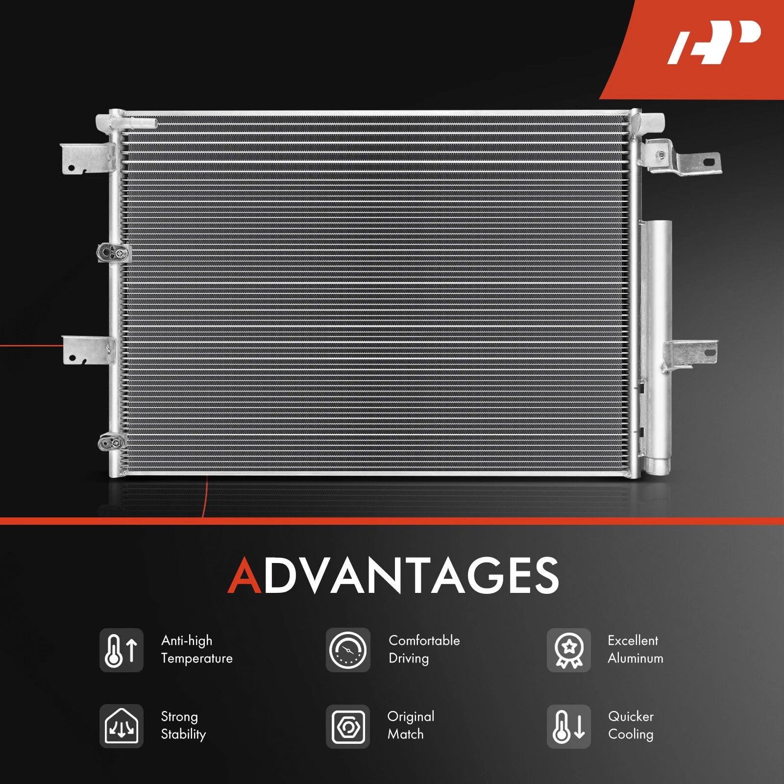 A/C condenser with receiver drier for Lincoln MKX Ford Edge (2007–2015)