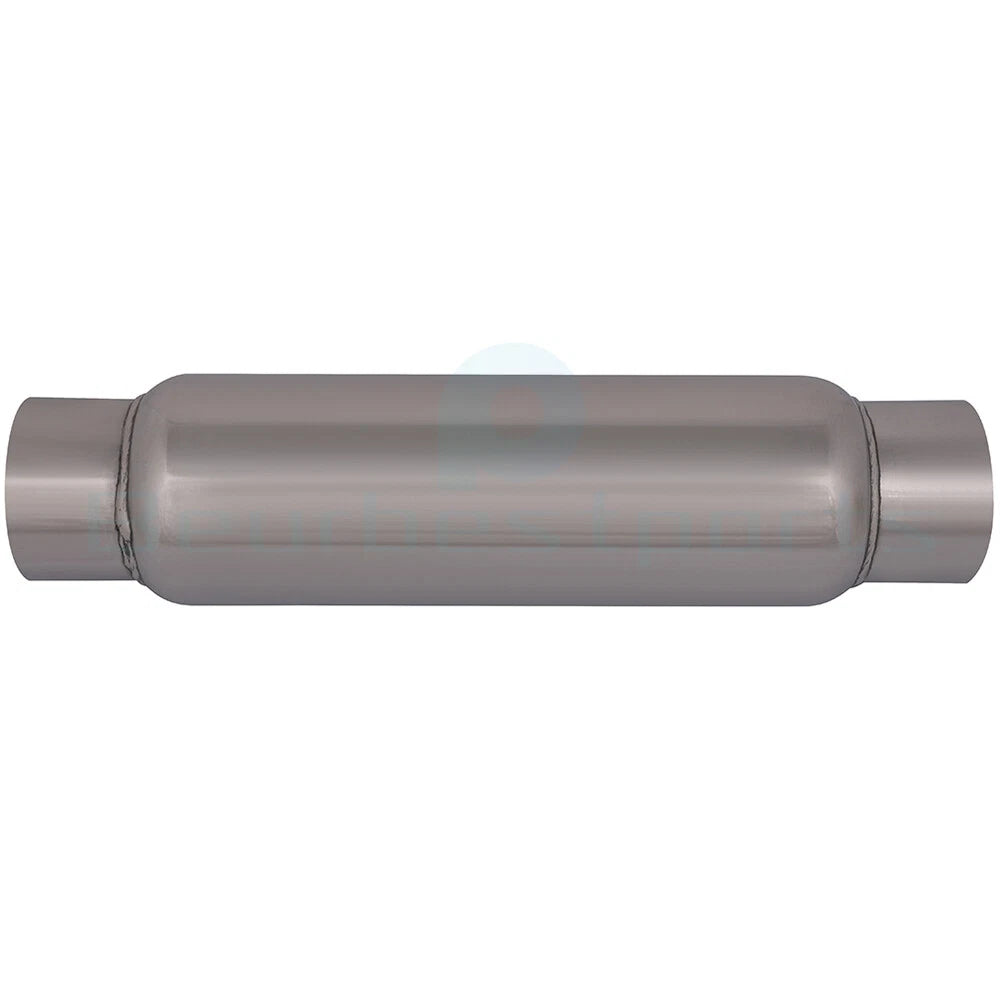Chrome Stainless Exhaust Muffler for Universal (3" Inlet-Outlet, 16" Overall)