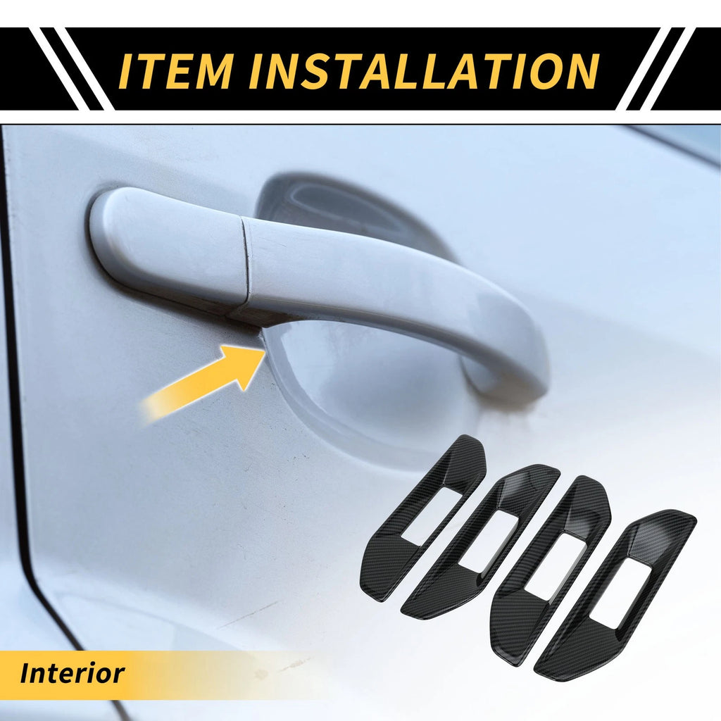 Set of 4 Carbon Fiber Door Handle Bowl Cover Trim for Ford Ranger (2023–2024)