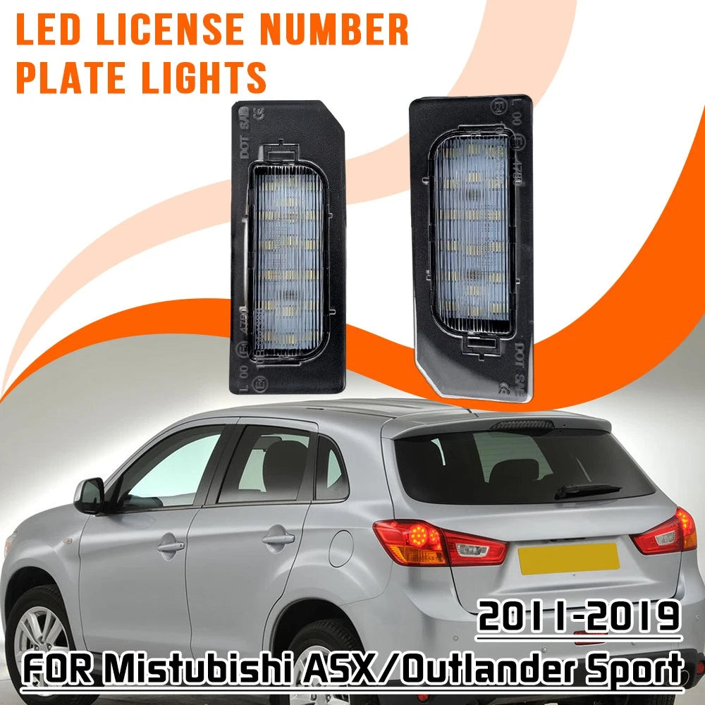 White LED License Plate Lamp for Mitsubishi Outlander Sport (2011–2019)