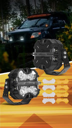 Set of 4 Square LED Light Guards for maXpeedingrods 5" Driving Lights