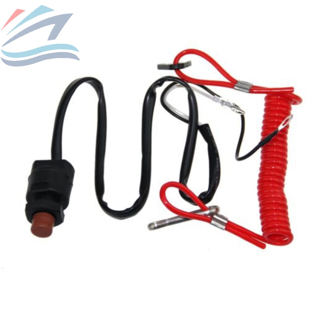 Kill Stop Switch & Safety Lanyard for Yamaha 2 Str Outboard Motor (EM 689-82575-02)