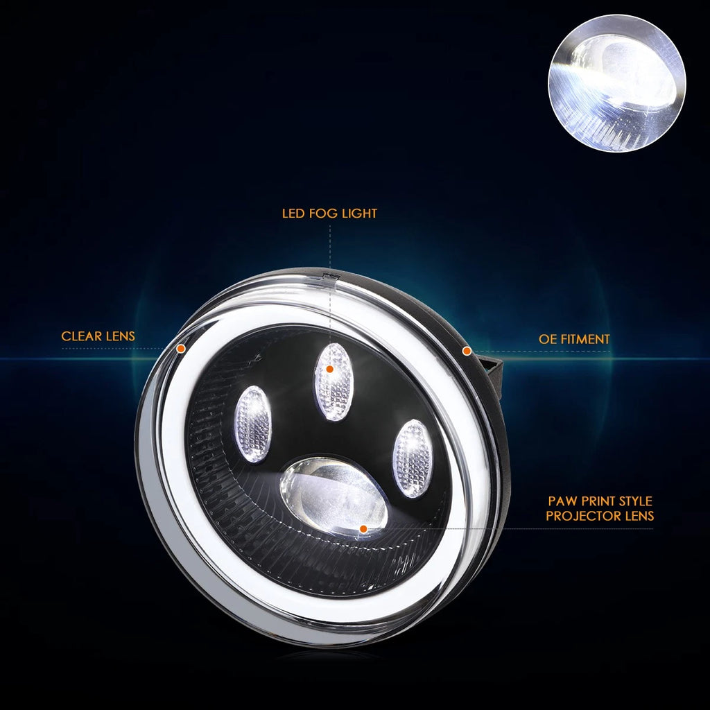 Clear Projector Lens LED Fog Lights for GMC Sierra 1500 2500HD 3500HD (2007–2014)