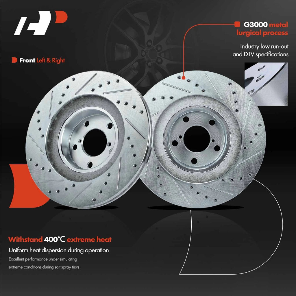 Drilled Brake Rotors for Subaru Outback Forester Impreza Legacy (2000–2023)