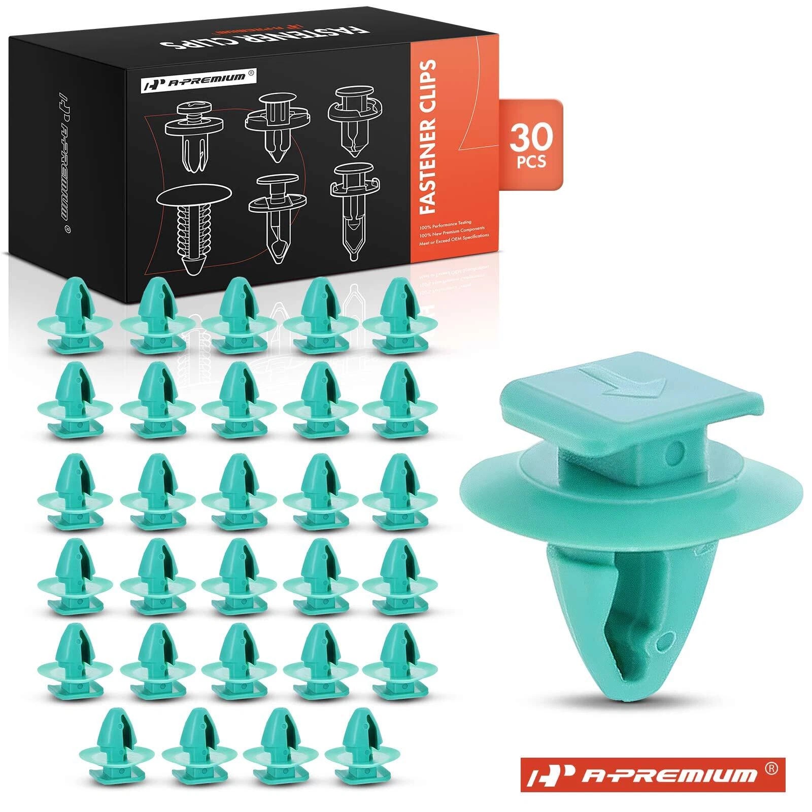30Pcs 8mm Nylon Wheel Arch Flare Retainer Clips for Jeep Fiat