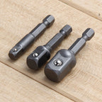 Set of 4 Drill Socket Adapter Converters 1/4" 3/8" 1/2" Drive