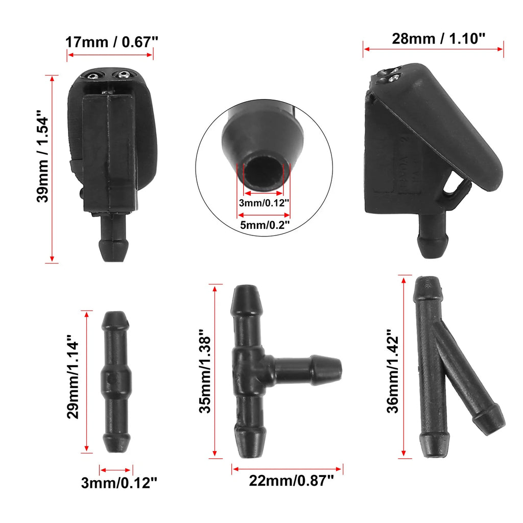Set of 2 Windshield Washer Nozzles for Ford Fiesta (2001–2007)