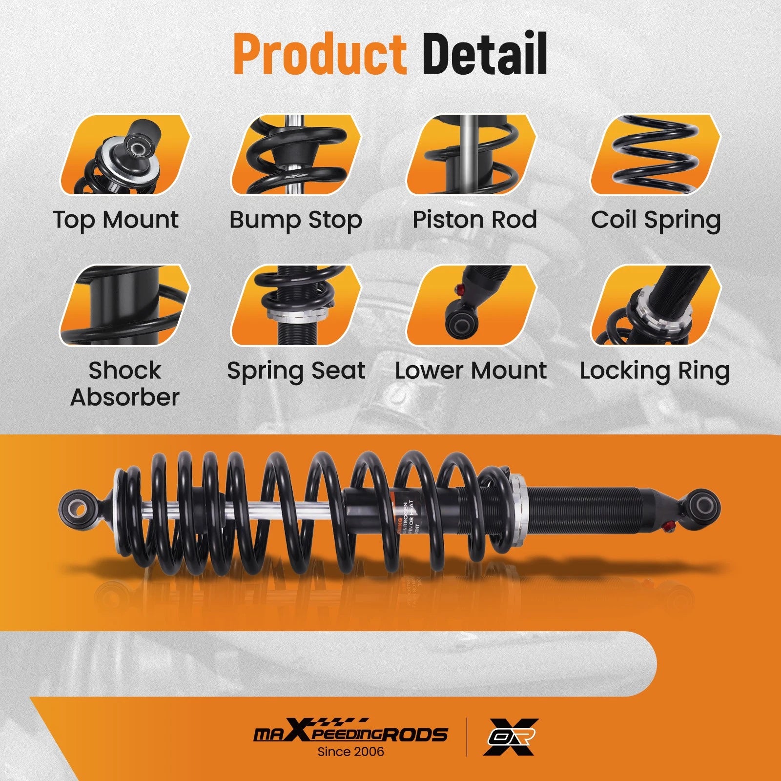 2pcs Rear Shocks Struts for Can-Am Outlander 650/800 (2010–2012) 706000792
