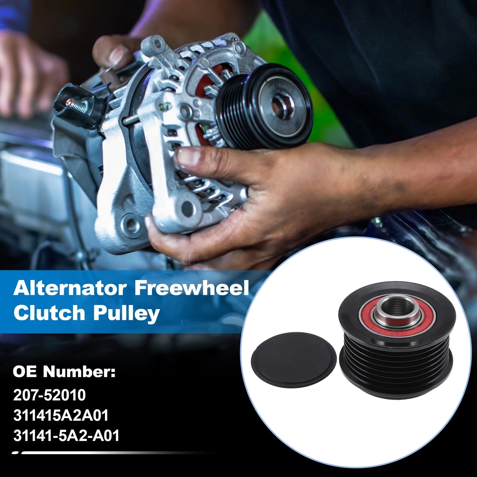 Set of 1 Alternator Freewheel Clutch Pulley for Honda Accord L4 2.4L (2003–2007)
