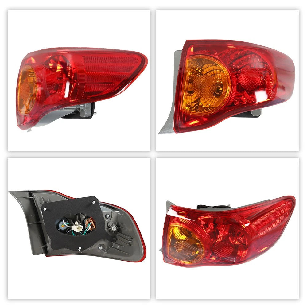 Set of 2 Red Tail Lights Assembly for Toyota Corolla (2009–2010)