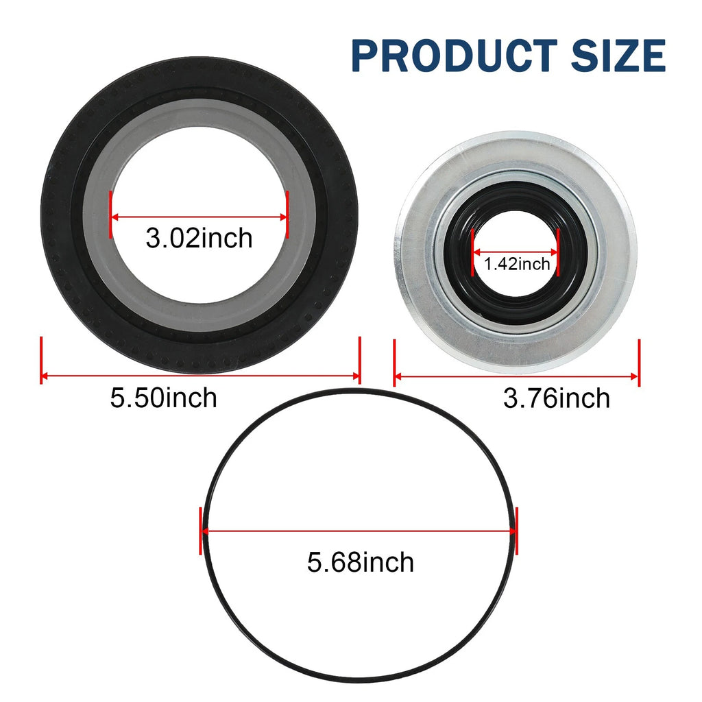 Set of 2 Front Axle Knuckle Vacuum Seals & Hub O-Rings for Ford Super Duty F250 F350 (2005–2019)