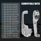 Chrome Pair Outside Door Handles for Chevy C/K 10 20 30 (1967–1972)