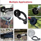 2X Heavy Duty Recovery Ring Snatch Block Pulley with 2X Soft Shackles