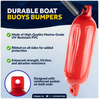Set of 4 Boat Fenders for (6.5"x23", Red)