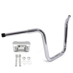 Chrome 14" Fat Mini Handlebar w/ Riser for Harley Softail FXSB (2013–2017) & FXDF/FLHR (2003–2017)