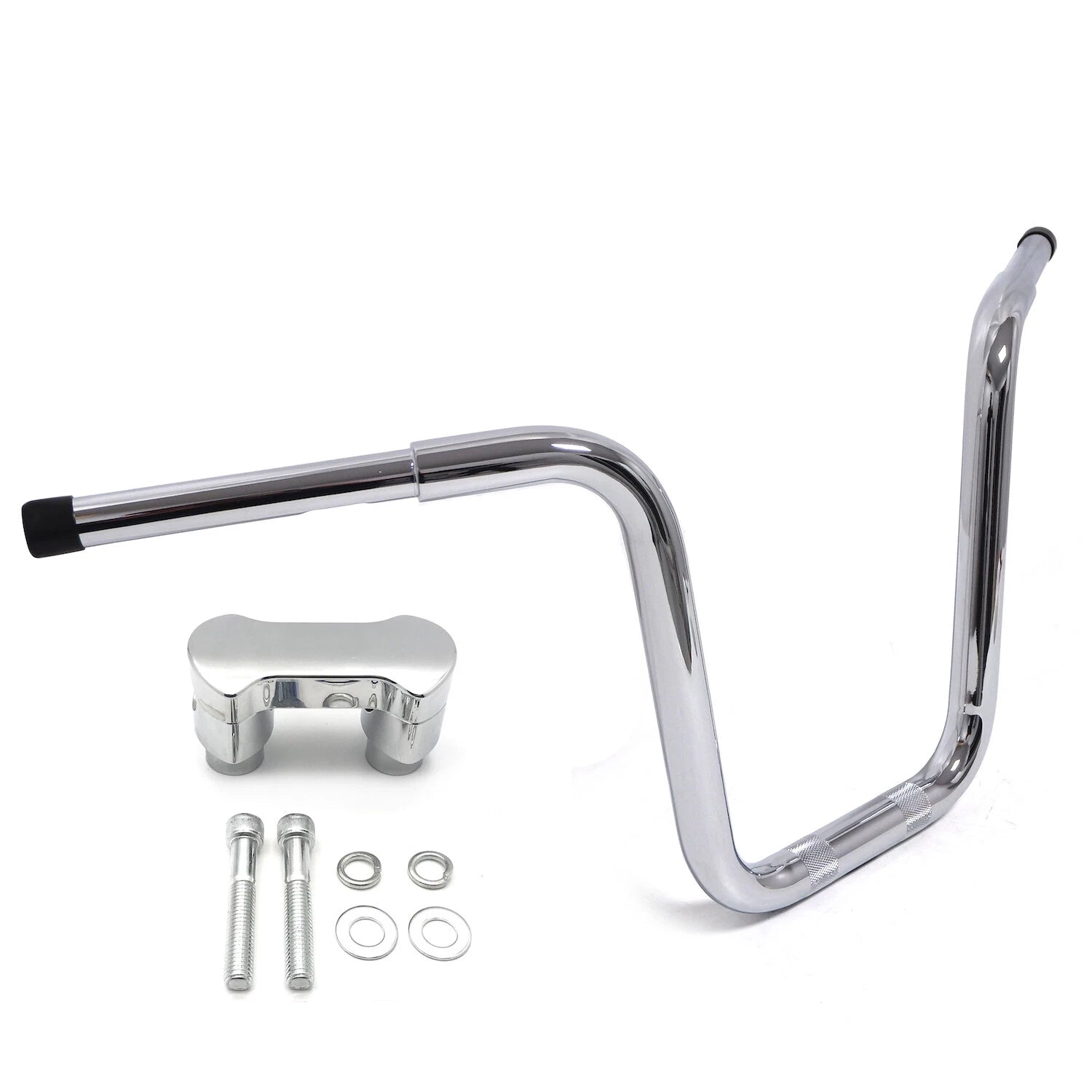 Chrome 14" Fat Mini Handlebar w/ Riser for Harley Softail FXSB (2013–2017) & FXDF/FLHR (2003–2017)