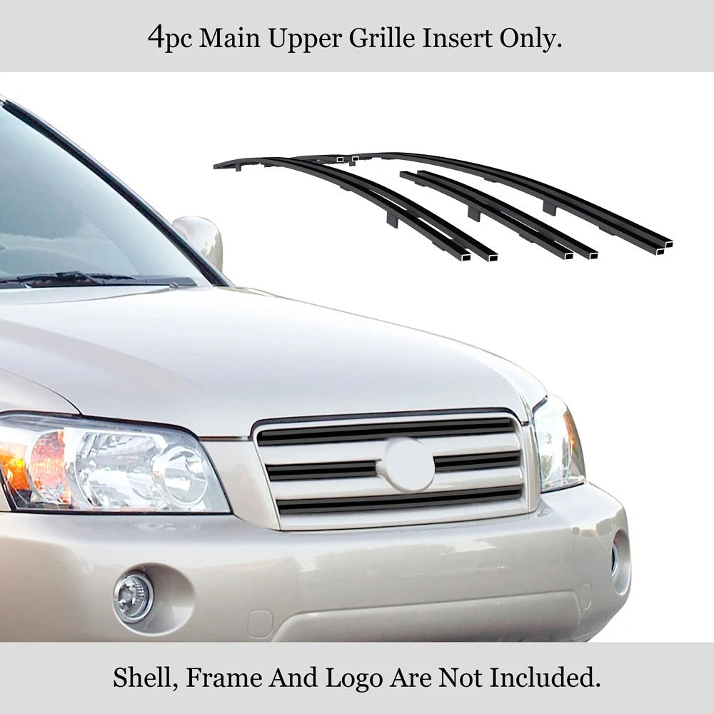 Upper Stainless Black Billet Grille Insert for Toyota Highlander (2004-2007)